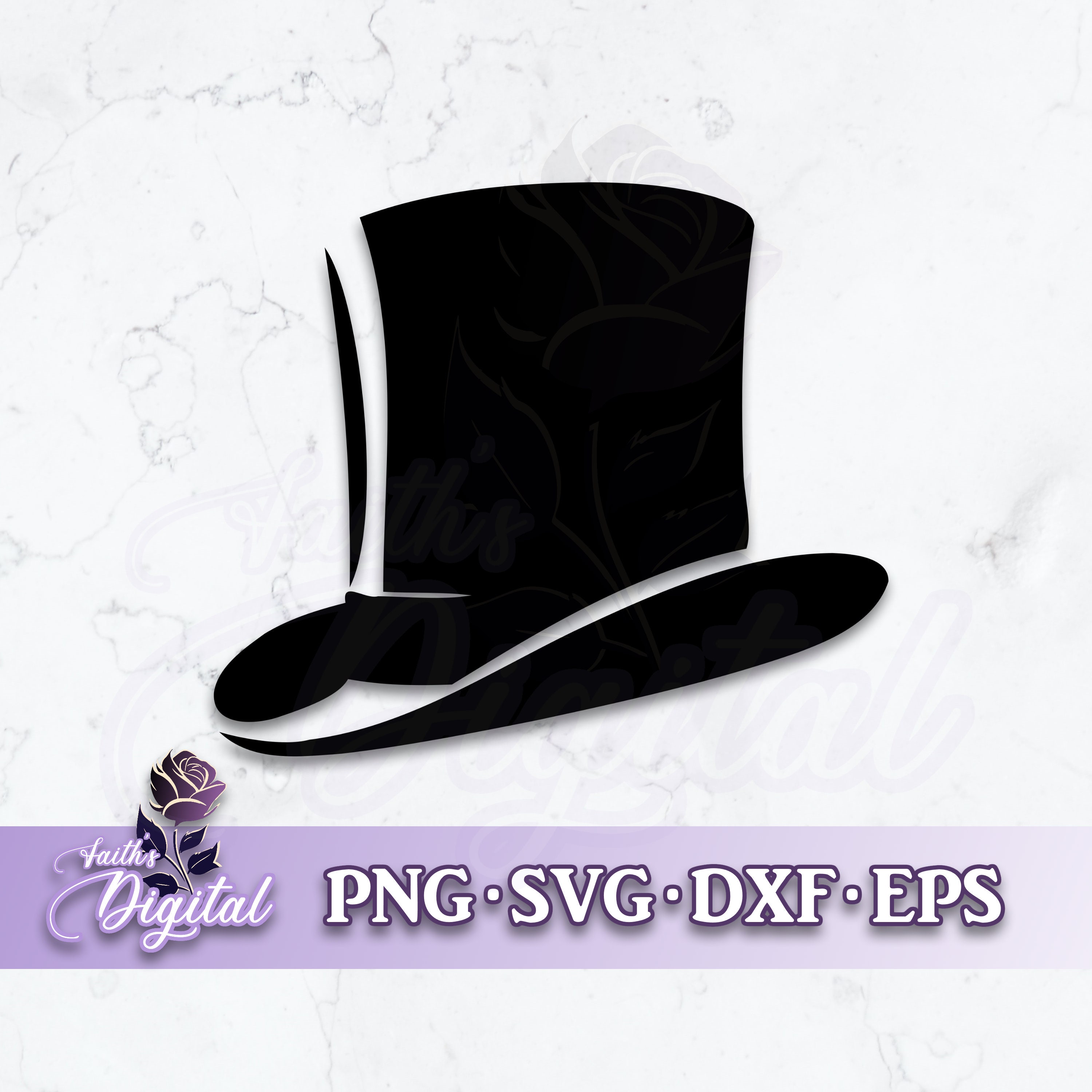Top Hat Instant Digital Download Svg, Png, Dxf, & Eps Files Etsy