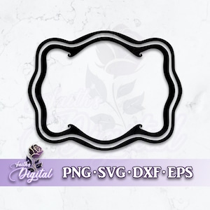 May include: A black double-lined frame with a wavy, ornate design. The frame is empty and ready to be filled with text or images.