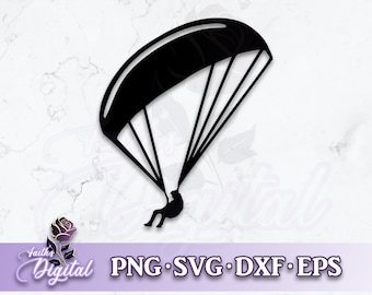 Paraglider - Digital Cutting File: Svg, Png, Dxf, & Eps Files Included