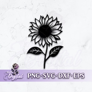 Sunflower  - Instant Download! Craft with Ease: Svg, Png, Dxf, & Eps Files Included
