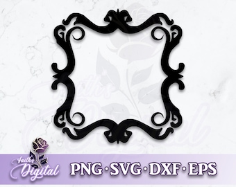 Baroque Frame  - Instant Download! Craft with Ease: Svg, Png, Dxf, & Eps Files Included