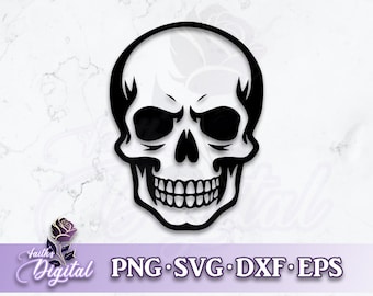 Skull - Digital Cutting File: Svg, Png, Dxf, & Eps Files Included