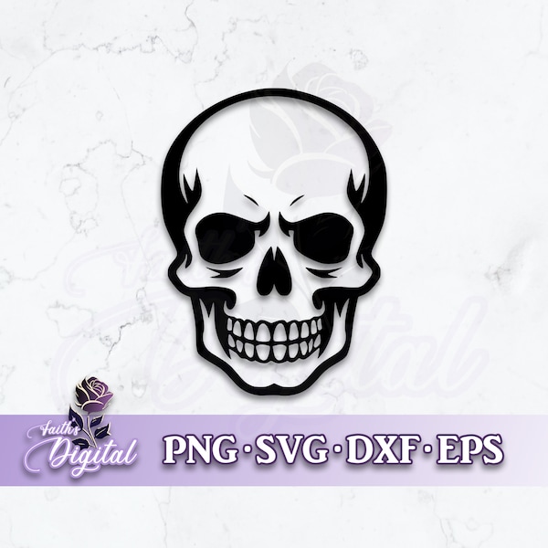 Skull  - Instant Download! Craft with Ease: Svg, Png, Dxf, & Eps Files Included