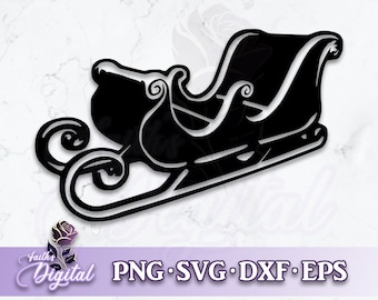 Sleigh - Digital Cutting File: Svg, Png, Dxf, & Eps Files Included
