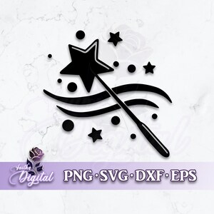 Magic Wand  - Instant Download! Craft with Ease: Svg, Png, Dxf, & Eps Files Included