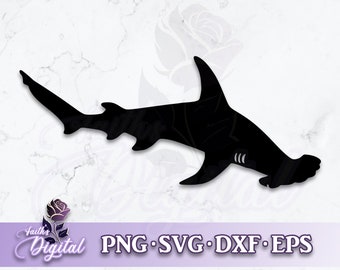 Hammerhead Shark - Digital Cutting File: Svg, Png, Dxf, & Eps Files Included