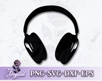 Headphones- Digital Cutting File: Svg, Png, Dxf, & Eps Files Included