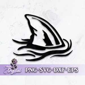 Shark Fin  - Instant Download! Craft with Ease: Svg, Png, Dxf, & Eps Files Included