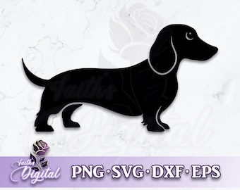 Dachshund - Digital Cutting File: Svg, Png, Dxf, & Eps Files Included