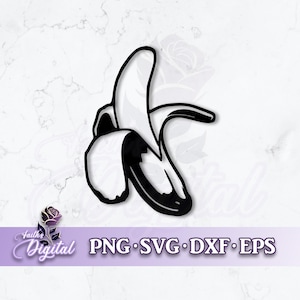 Banana - Instant Download! Craft with Ease: Svg, Png, Dxf, & Eps Files Included