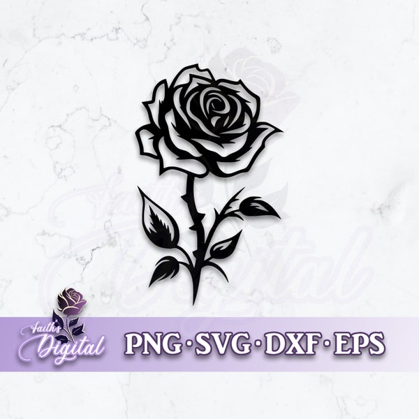 Rose - Instant Digital Download svg, png, dxf, & eps files