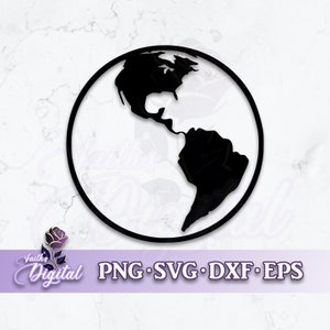 Earth  - Instant Download! Craft with Ease: Svg, Png, Dxf, & Eps Files Included - South America - North America