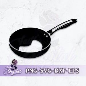 Frying Pan  - Instant Download! Craft with Ease: Svg, Png, Dxf, & Eps Files Included - Skillet