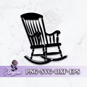 Rocking Chair  - Instant Download! Craft with Ease: Svg, Png, Dxf, & Eps Files Included