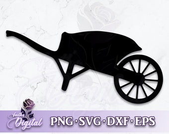 Wheelbarrow - Digital Cutting File: Svg, Png, Dxf, & Eps Files Included