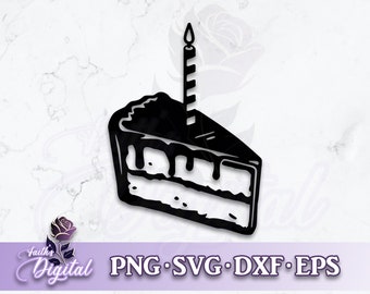Birthday Cake - Digital Cutting File: Svg, Png, Dxf, & Eps Files Included