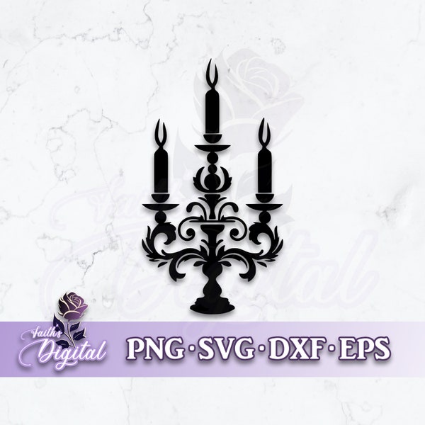 Candelabra  - Instant Download! Craft with Ease: Svg, Png, Dxf, & Eps Files Included