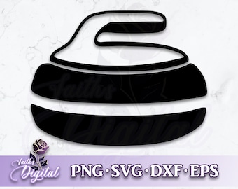 Curling Stone - Instant Digital Download svg, png, dxf, & eps files