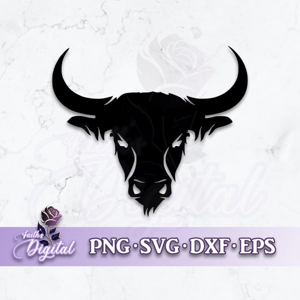 Bull Head  - Instant Download! Craft with Ease: Svg, Png, Dxf, & Eps Files Included