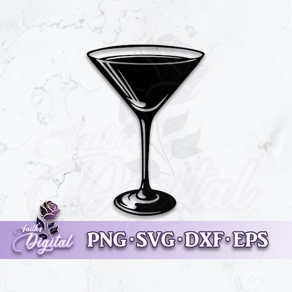 Cocktail Glass  - Instant Download! Craft with Ease: Svg, Png, Dxf, & Eps Files Included - Martini Glass