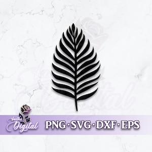 May include: A black silhouette of a palm leaf, isolated on a white marble background.