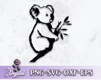 Koala - Digital Cutting File: Svg, Png, Dxf, & Eps Files Included