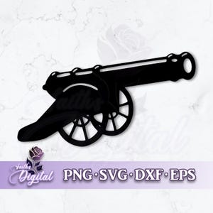 Cannon - Instant Download! Craft with Ease: Svg, Png, Dxf, & Eps Files Included