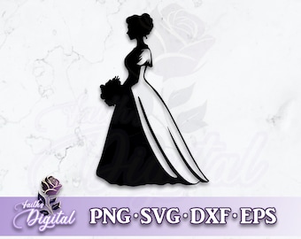 Bride - Digital Cutting File: Svg, Png, Dxf, & Eps Files Included