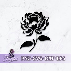 Peony  - Instant Download! Craft with Ease: Svg, Png, Dxf, & Eps Files Included