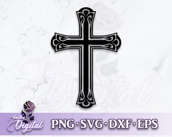 Cross - Digital Cutting File: Svg, Png, Dxf, & Eps Files Included