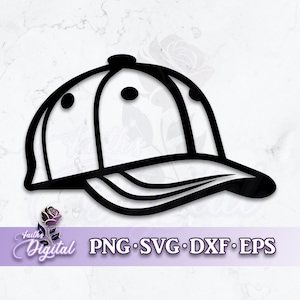 Baseball Cap  - Instant Download! Craft with Ease: Svg, Png, Dxf, & Eps Files Included