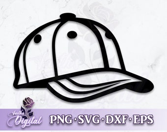Baseball Cap - Digital Cutting File: Svg, Png, Dxf, & Eps Files Included