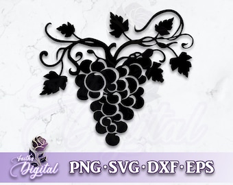 Grapes  - Instant Download! Craft with Ease: Svg, Png, Dxf, & Eps Files Included