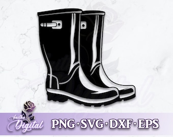 Rainboots - Digital Cutting File: Svg, Png, Dxf, & Eps Files Included