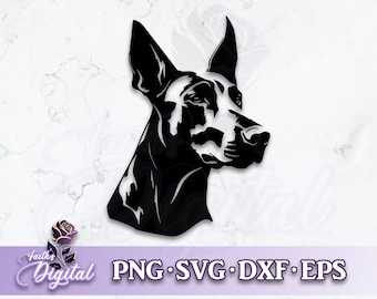 Dobermann Pinscher - Digital Cutting File: Svg, Png, Dxf, & Eps Files Included