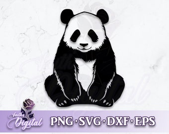 Panda - Digital Cutting File: Svg, Png, Dxf, & Eps Files Included