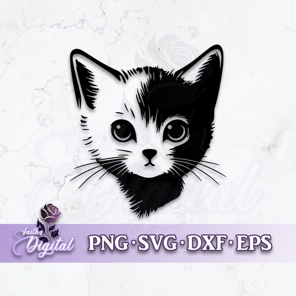 Kitten  - Instant Download! Craft with Ease: Svg, Png, Dxf, & Eps Files Included