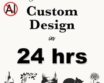 Custom Hand-Drawn Design Service – Logo, Art, SVG Files (24 Hr Turnaround)