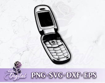 Cell Phone- Digital Cutting File: Svg, Png, Dxf, & Eps Files Included