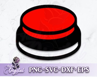 Big Red Button  - Instant Download! Craft with Ease: Svg, Png, Dxf, & Eps Files Included