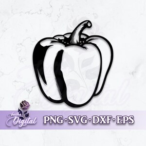Bell Pepper  - Instant Download! Craft with Ease: Svg, Png, Dxf, & Eps Files Included