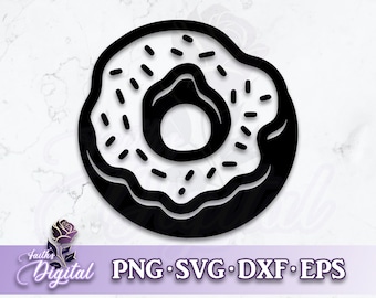 Donut - Digital Cutting File: Svg, Png, Dxf, & Eps Files Included - Doughnut