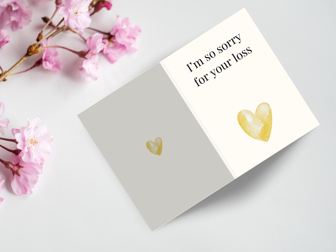Printable Pregnancy Loss Card, Minimalist Baby Remembrance Greeting, Miscarriage &amp; Stillbirth ...