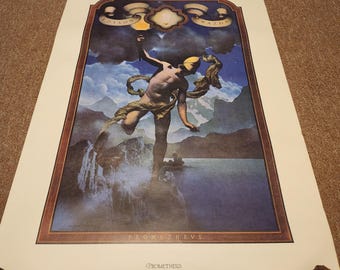 Prometheus Poster – Maxfield Parrish (1979 Portal) Large 36"x24" Lithograph – Rolled