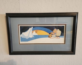 Rie Muñoz Whale Watch Signed Numbered Art Print 1986 Framed 49/750 Alaska