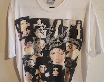 Michael Jackson Forever 1958–2009 Memorial T-Shirt XL Rhinestone Graphic - Rare!