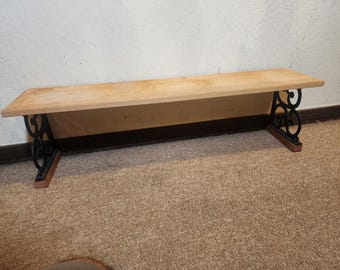 Wood Shelf with Cast Iron Brackets – 31" Long – Rustic Farmhouse Wall Shelf