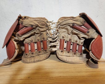 Early Football Shoulder Pads – Canvas & Leather – 1930s/1940s (Adult Size)