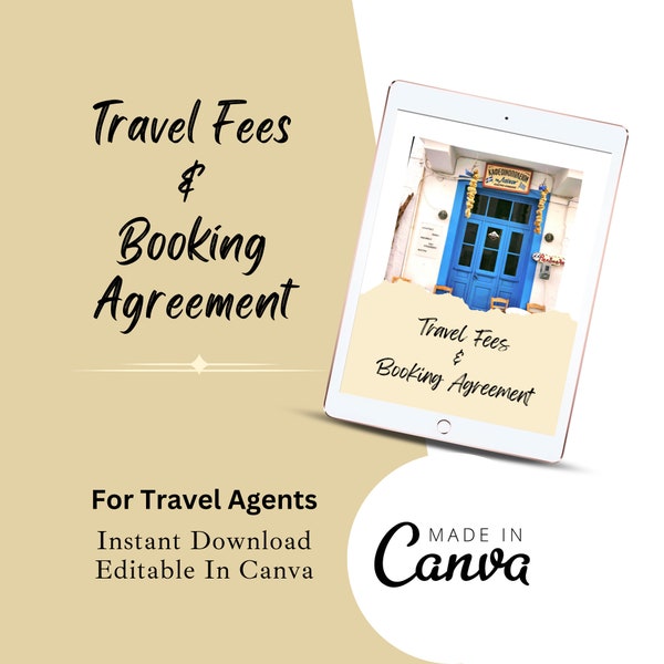 Editable Travel fees and booking agreement Travel Agent