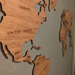 Weltkarte aus Holz – Einzigartiges Wandbild für Dein Zuhause oder Büro Rustikale Wohnkultur Wohnzimmer Wand Dekor